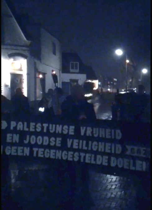 Spandoek: ""Palestijnse vrijheid en Joodse veiligheid zijn geen tegengestelde doelen"